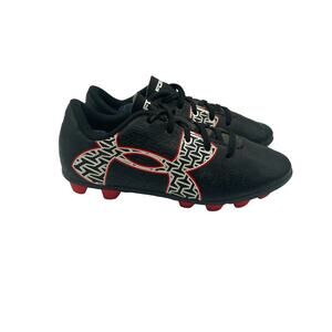UA Under Armour Clutchfit Force 2.0 FG Black Red Soccer Cleats Toddler Kids 12